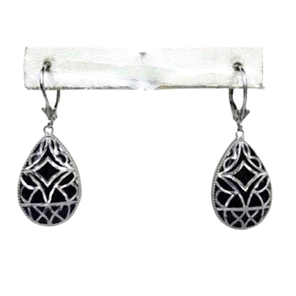 Sterling Silver Wrapped Black Onyx Filigree Jewelry Set - Picture 6 of 17